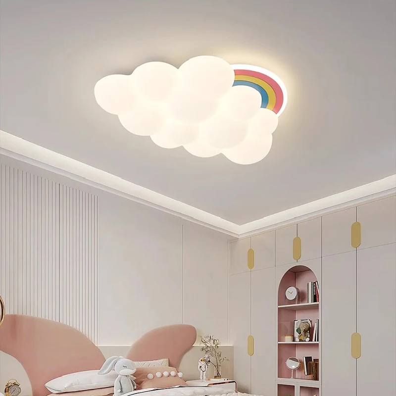 Imagem -02 - Modern Rainbow Cloud Led Ceiling Lights Decoração do Quarto Luz Quente Romântico Berçário Candeeiros de Quarto das Crianças Meninos Meninas