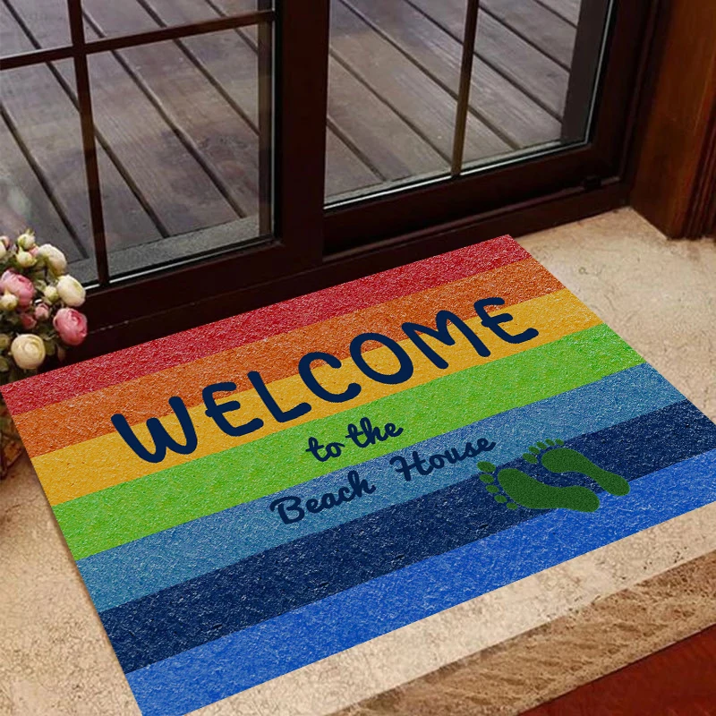 Welcome To The Beach House Doormat Outdoor Rubber Kitchen Shower Porch Decor Shoe Garage Floor Rug Patio Door Mat