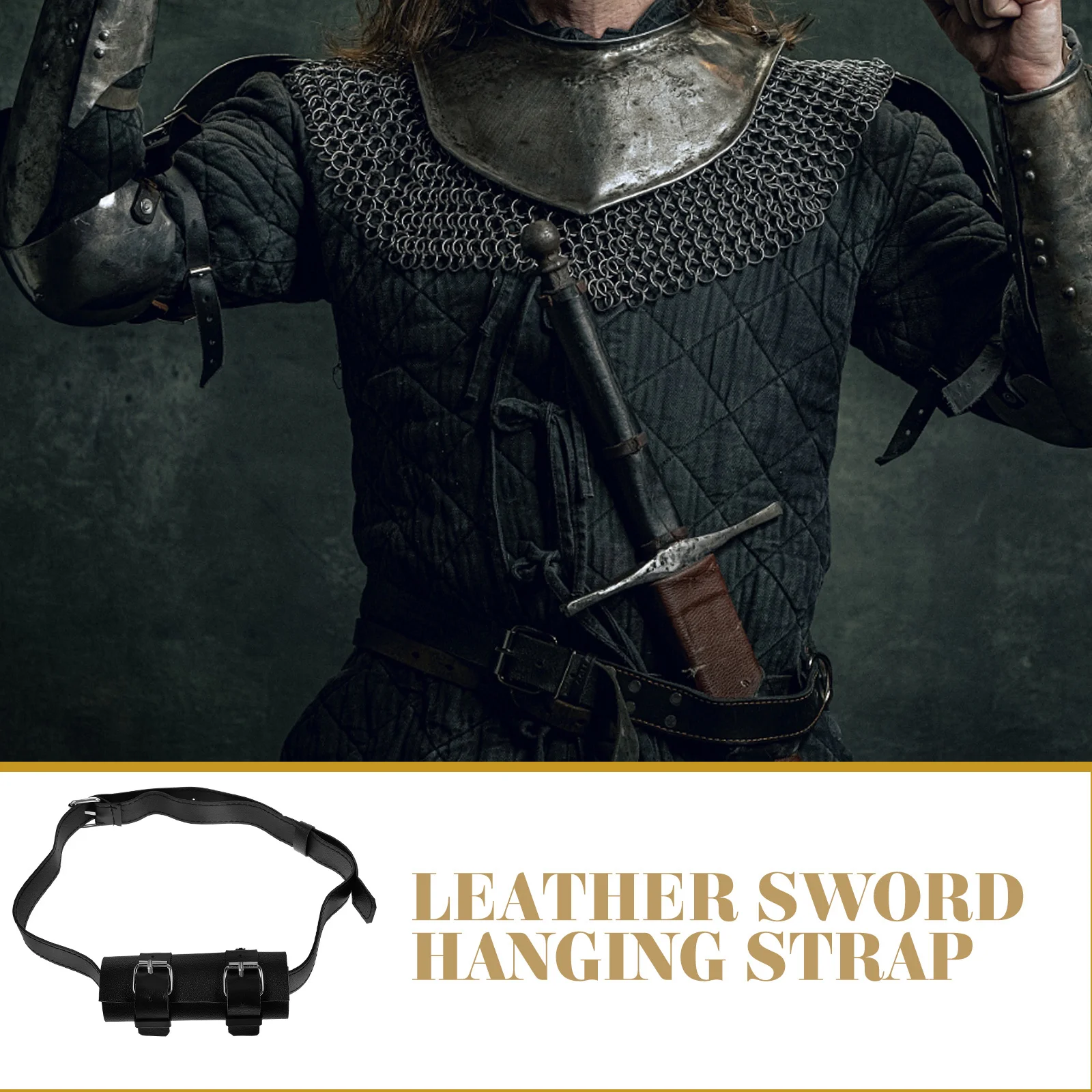 

PU Sword Belt Holder Chic Delicate Easy to Adjust for Different Swords and Body Types Storage Sword Frog