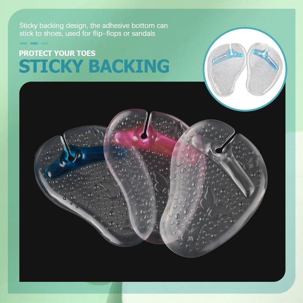 

6Pairs Gel Forefoot Cushions Flip-Flops Toe Protectors Sticky Backing Shock Absorbing Anti-Friction Pad Sandals