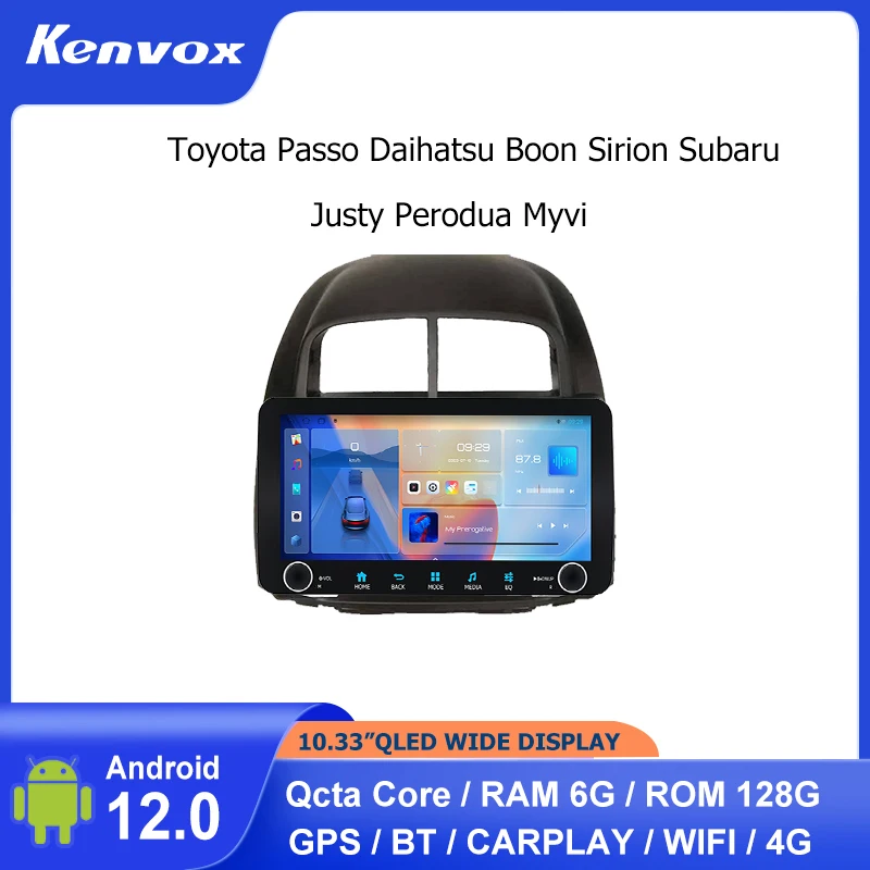 

10,33 "Android автомобильная радиостанция для Toyota Passo Daihatsu Boon Sirion Subaru Justy Perodua Myvi мультимедийная навигация авторадио видео