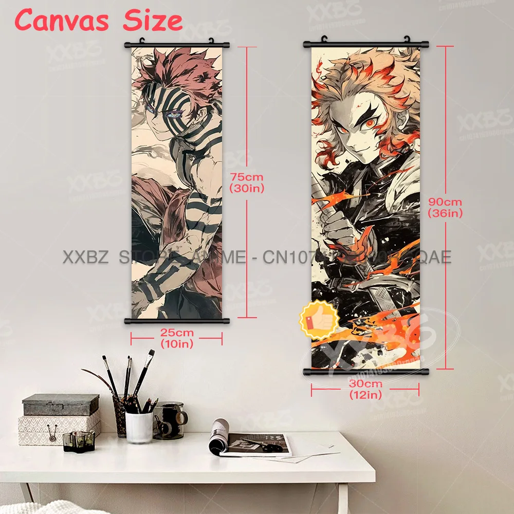 Dämonentöter Schriftrollen Bilder Kamado Tanjirou Hängende Gemälde Tomioka Giyuu Home Dekorative Kochou Shinobu Leinwand Poster Geschenk – Detail 5