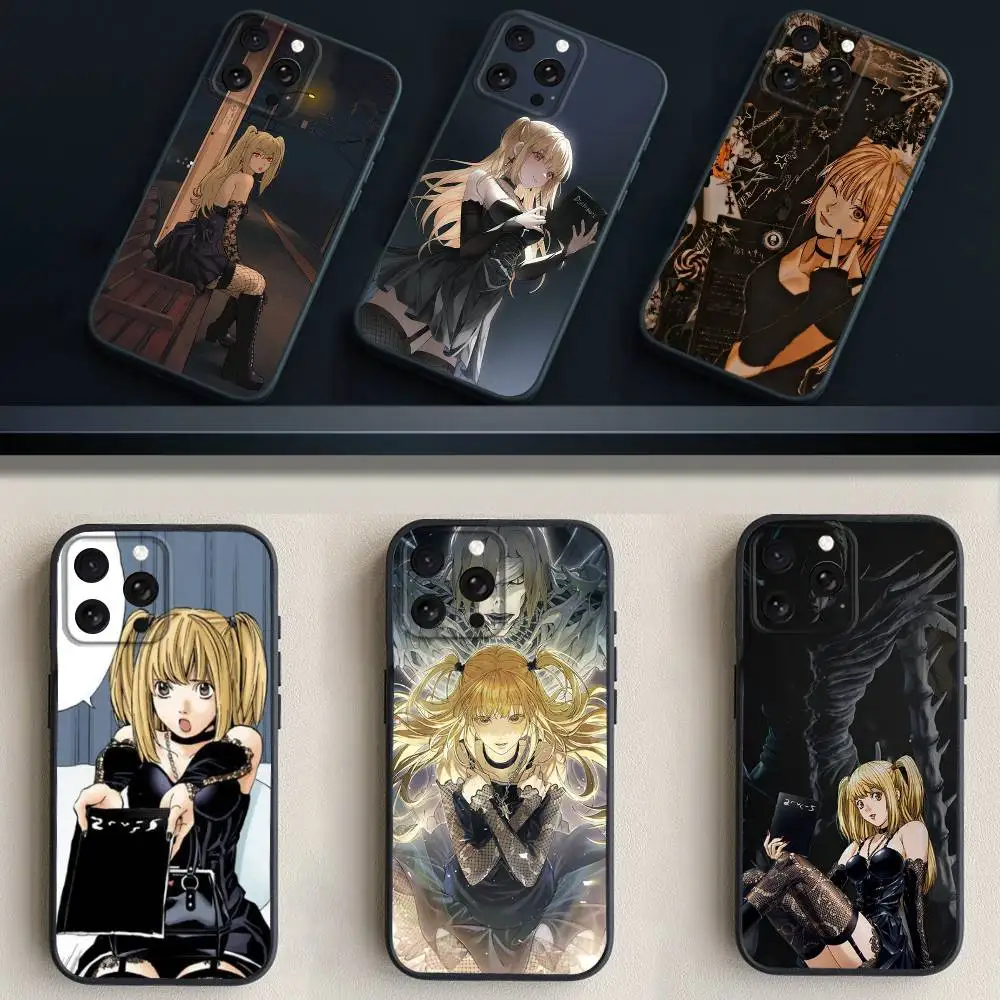 

M-Misa Death N-Note Phone Case For iPhone 17,16,15,14,13,12,11 Plus,Pro Max,XS,X,XR,SE,Mini,8,7,Soft Silicone Black Cover