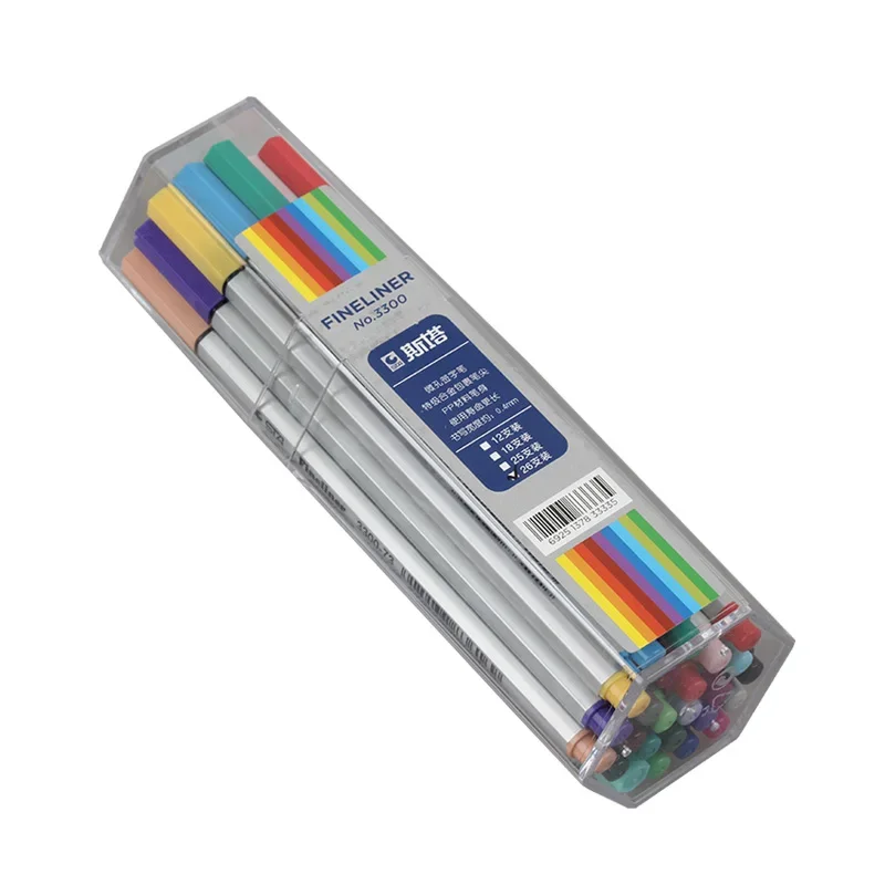 26PCS STA 3300 Gel Pen 0.4MM Color Fiber Pen 26 Color Set Sketch Pen Fine Line Pen Professional Class