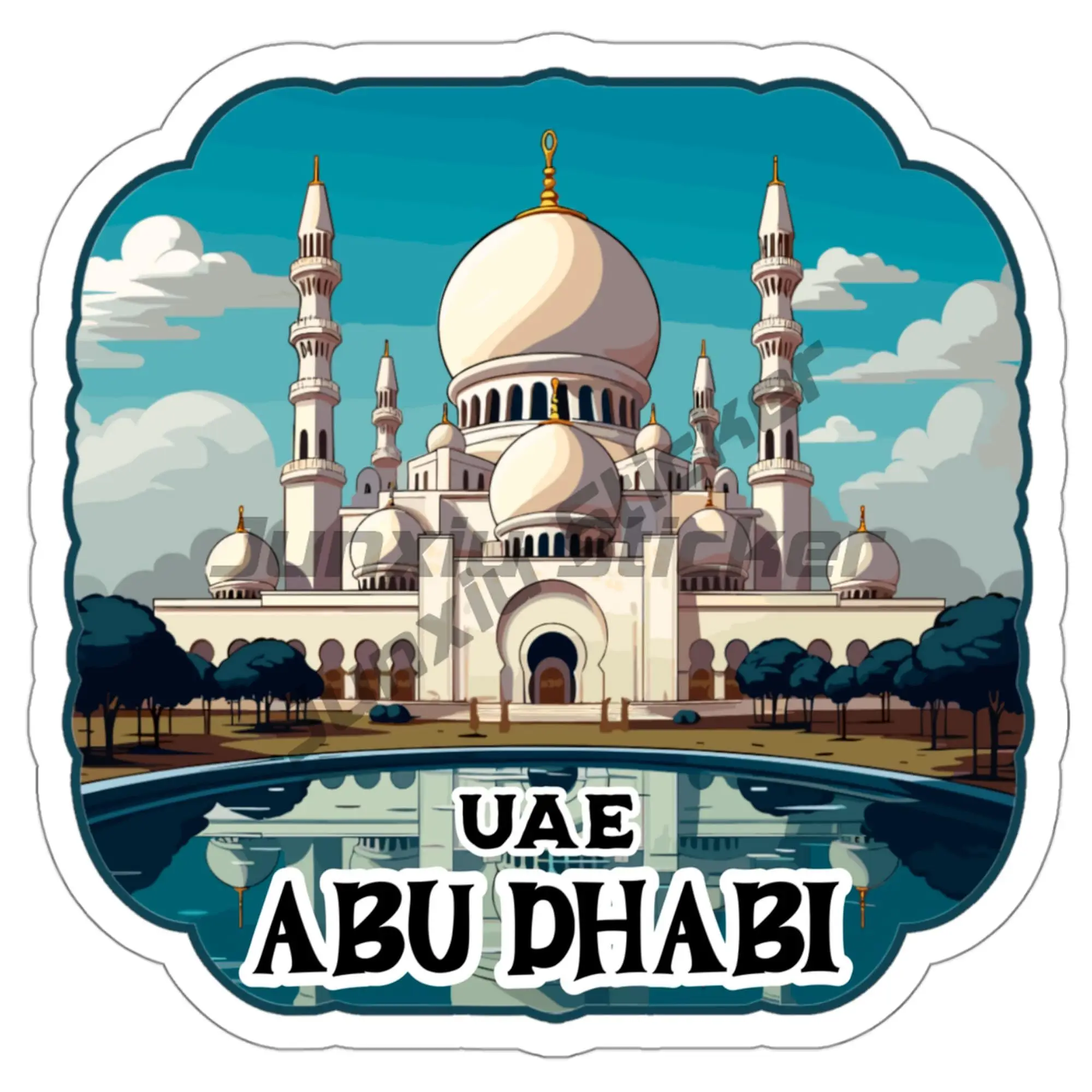 Unioted Arab Emirates Coat of Arms Sticker UAE Abu Dhabi Dubai  Country Code Oval Decal Novelty JDM Refit Creative Decoration