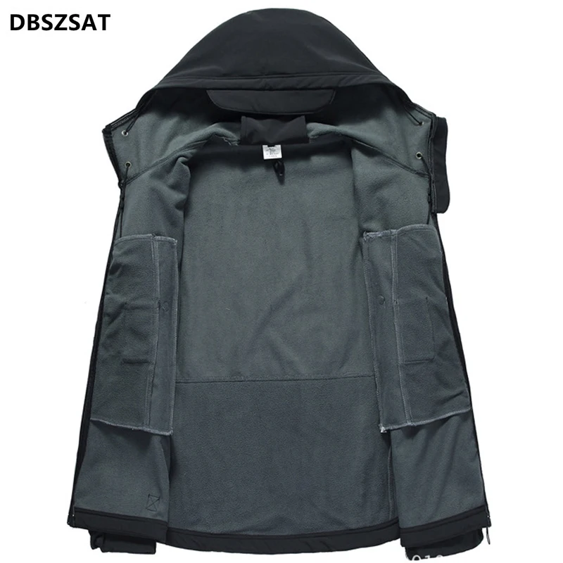 2023  Shark Skin Soft Shell Jackets Men Tactical Windproof Waterproof jacket men Army Combat Jackets Mens Hooded Bomber Coats