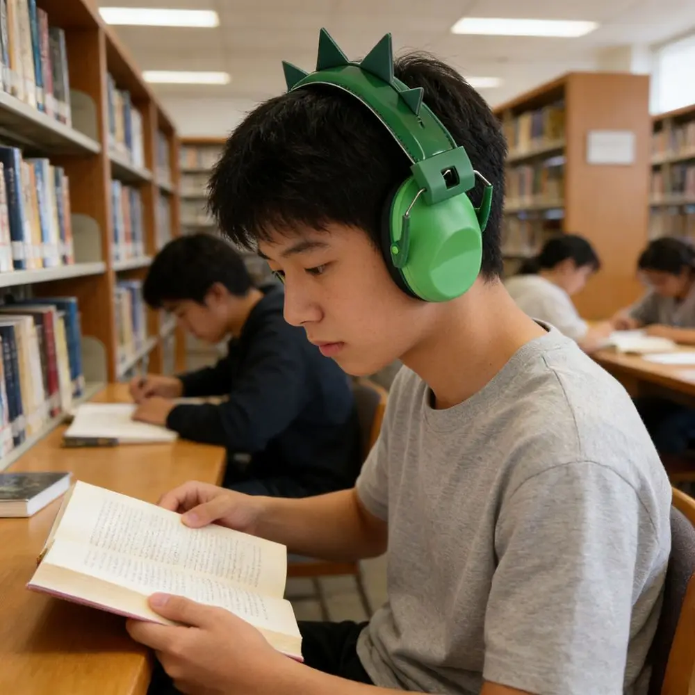 Adjustable Anti-Noise Earmuffs Noise Cancelling Dinosaur Cat Ears Hearing Protector Cartoon Hearing Protection
