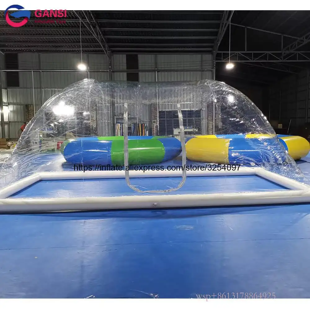 Tienda inflable transparente personalizada al aire libre de la burbuja de la bóveda de la piscina