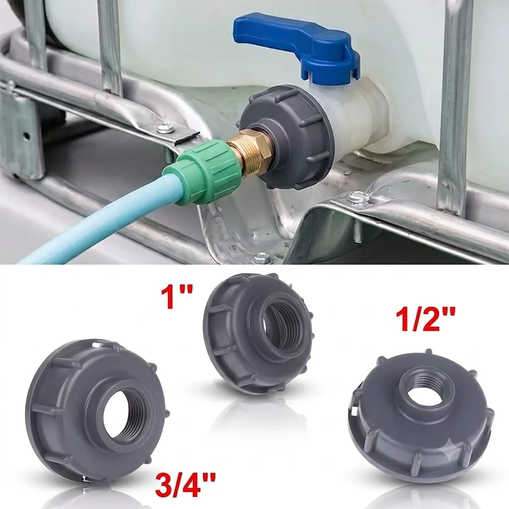 Versatile IBC Tank Adapter Connector with 60mm Female Thread S60X6 Coarse Cap for 1 2 Inch 3 4 Inch 1 Inch Fittings