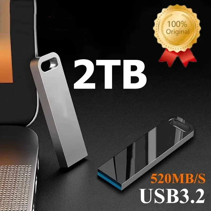2TB USB 3.2 Flash Drives Ultra-Speed Metal Pen-Drive 1TB 512GB Portable USB Drive Waterproof Memory Flash Disk 2026 New