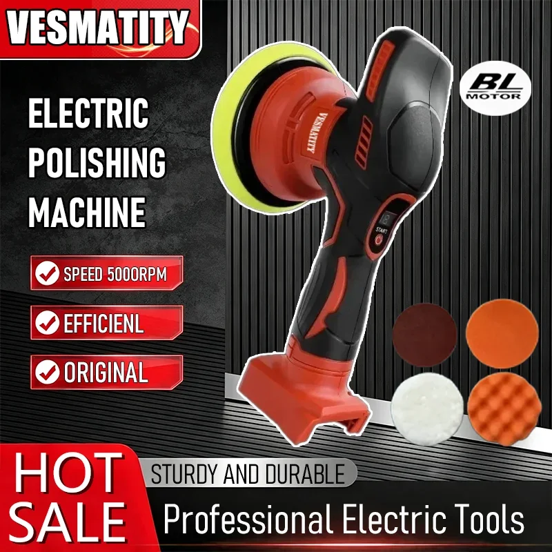 2026 hot sale digital display cordless car polisher for waxing sanding grinding professional tool for 18V Milwaukee battery