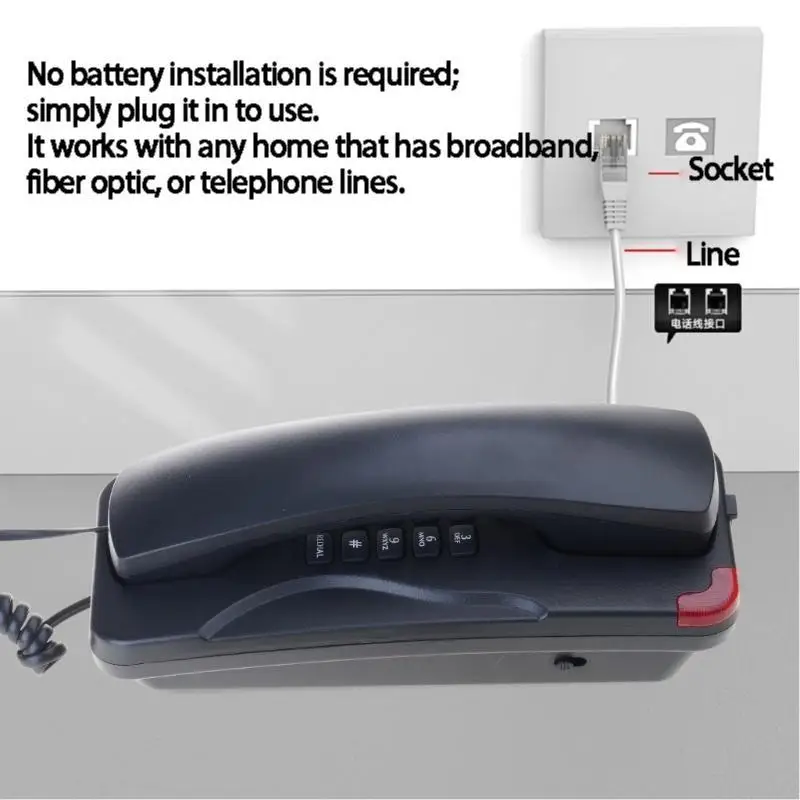 

652F Wall mounted Phone for Hotel Room and Bathrooms Convenient Operation, Waterproof for All Ages