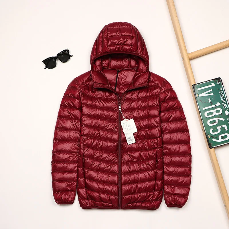 2024 Autumn and Winter New Lightweight Down Jacket Men's Short Hooded Joker Lightweight Thin White Duck Down Plus Size Coat
