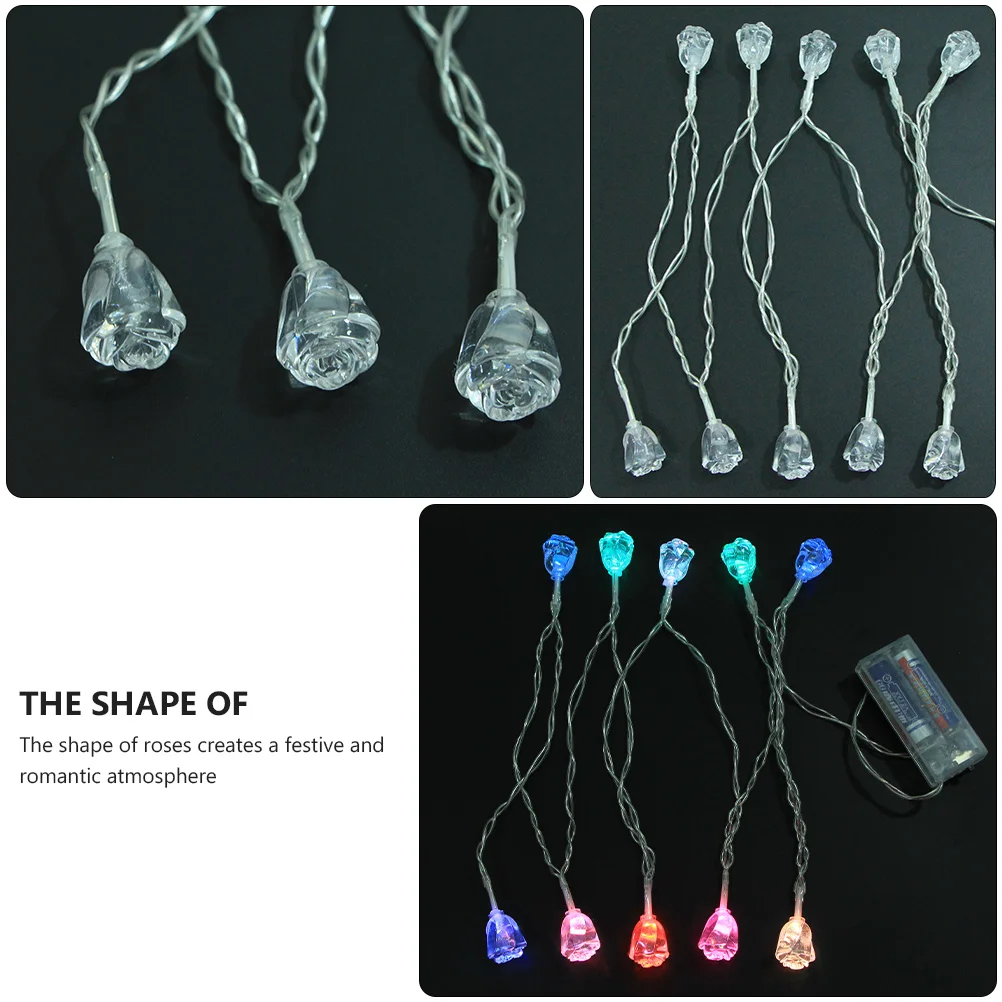 1 قطعة سلسلة أضواء عيد الحب تصميم شكل وردي احتفالي رومانسي متعدد المشهد ديكور حفلات الزفاف العملي #1