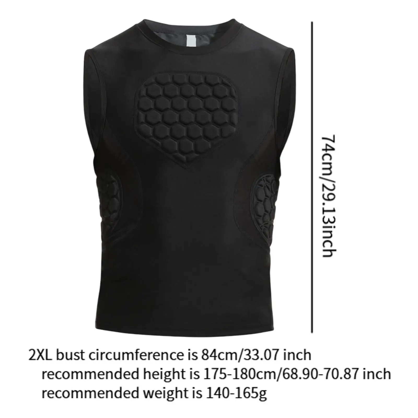 Mens Padded Compression Shirt Lightweight Chest Rib Protector Compression Vest for Training Softball Sports Football Basketball 6