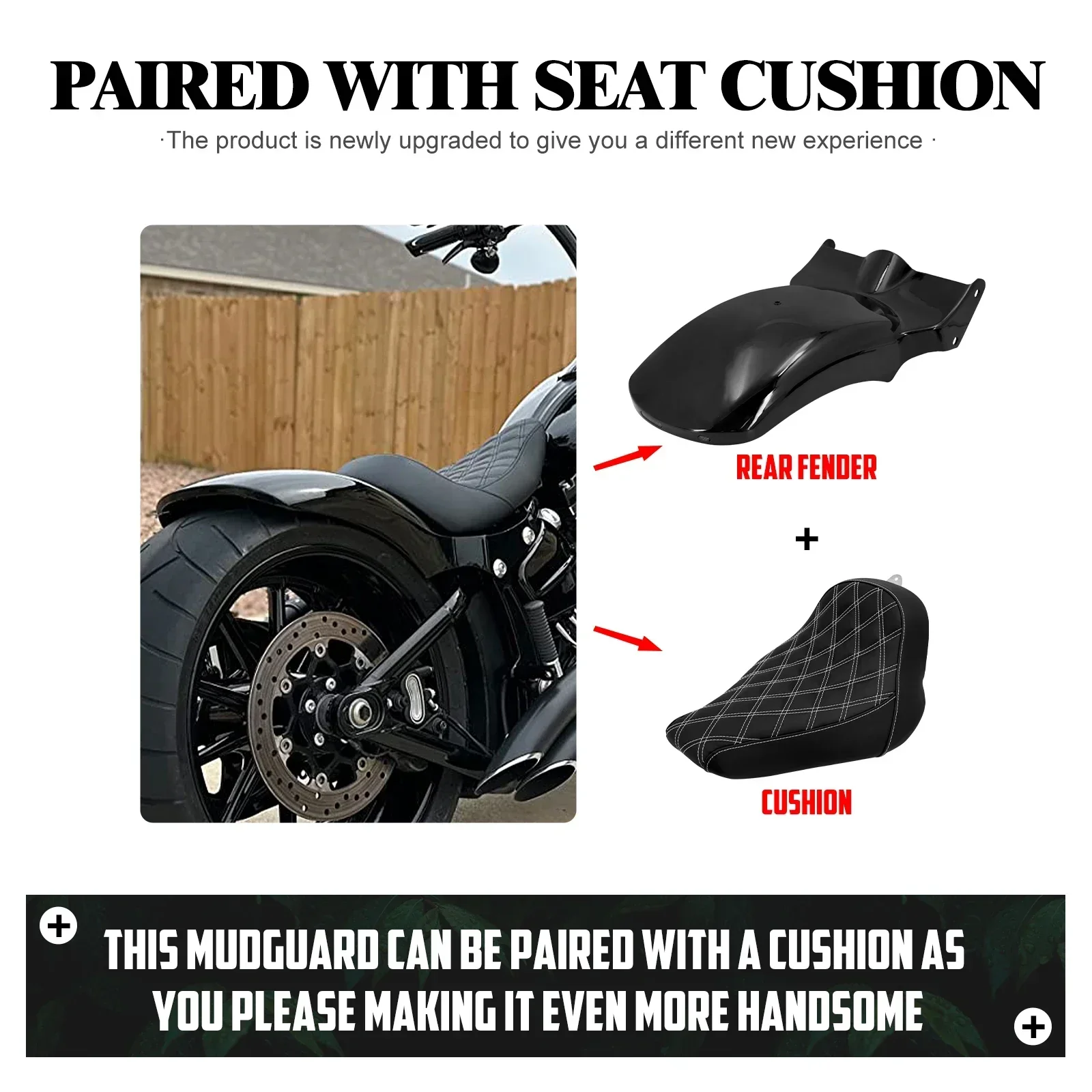 Motorcycle Rear Short Fender Mudguard Cover Without Light For Harley Softail Breakout FXBR Fat Boy FXDR 2018 2019 2020 2021-UP