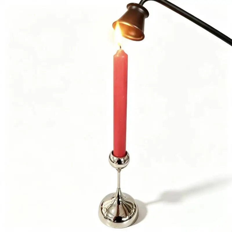 【CC】1Pcs Metal Smokeless Candles Wick Bell Snuffer Put Off Flame Tool Cutter Black Gold Rose Silver Decor Candle Snuffer