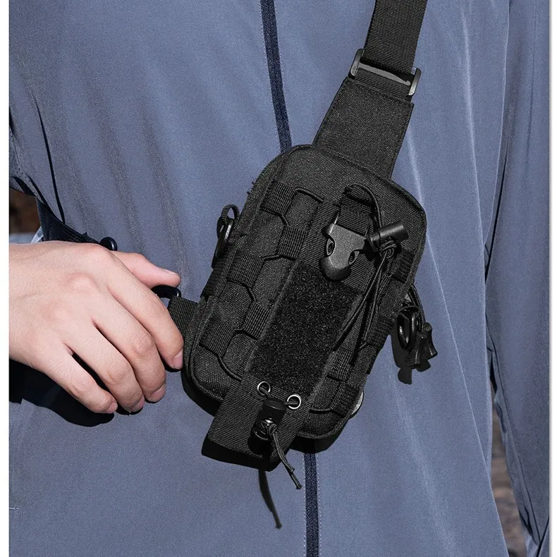 Outdoor Sports Water Bottle Holder Crossbody Bag Military Style Chest Waist Pack Adjustable Strap Phone Water Cup Fanny Pack
