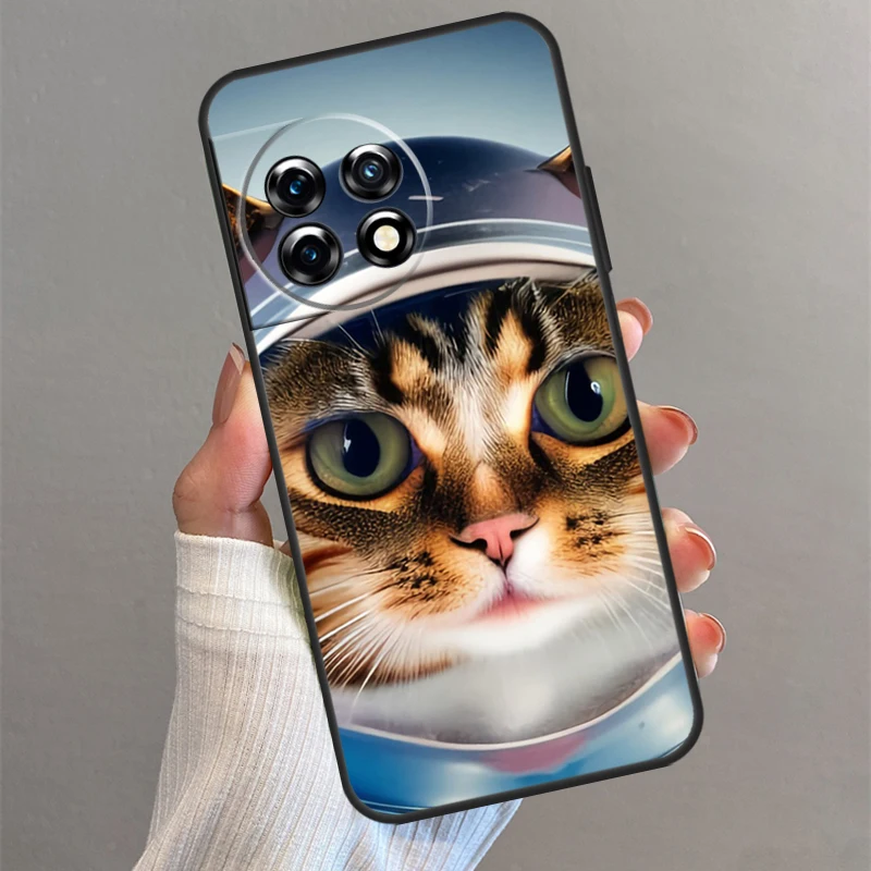 Space Kitty Cat Adventures Case For Oneplus 11 8 9 10 Pro Ace 8T 10T Oneplus Nord 2T N10 N20 CE 2 3 Lite Cover Shell