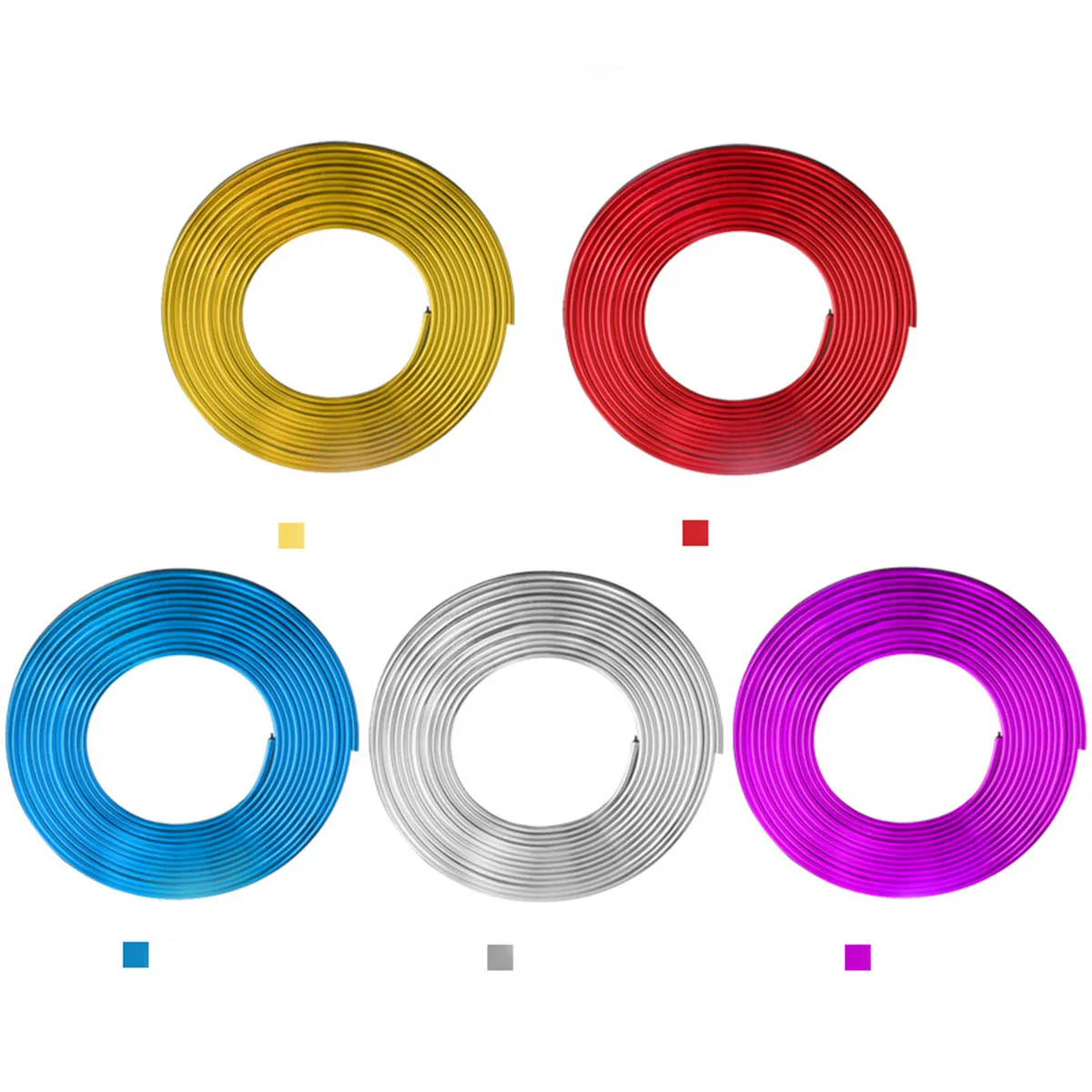 5M Car Interior Mouldings Trim Strip Flexible Auto Seal Strip Red Electroplating Car Styling Decorative Filler