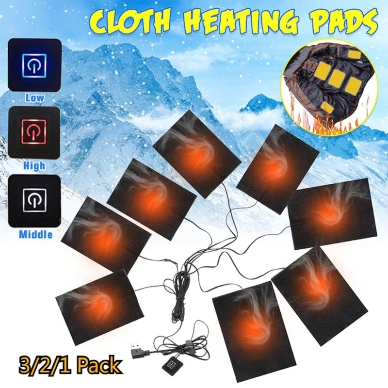 USB Clothes Heater Pad With 3 Gear Adjustable Temperature Electric Heating Sheet Heating Warmer Pad