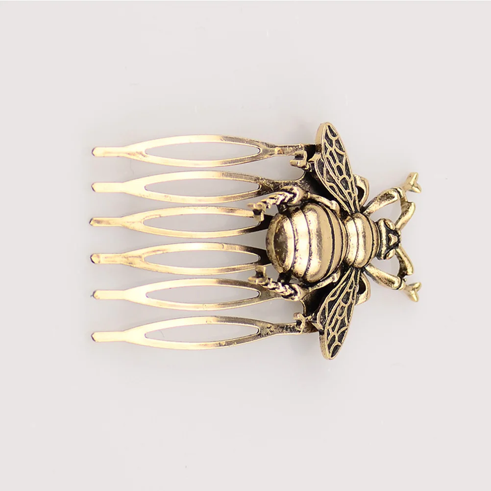6 قطع مشط شعر على شكل نحلة مصنوع من خليط معدني عتيق ومشط إدخال للنساء وإكسسوارات شعر عصرية أنيقة للارتداء اليومي #6