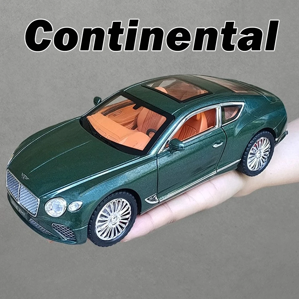 1/24 Continental GT Mulsanne Speelgoed Model Auto Legering Diecast Voertuig Deuren Geopend Rubberband Geluid Licht Trek Speelgoed Cadeau voor Kid