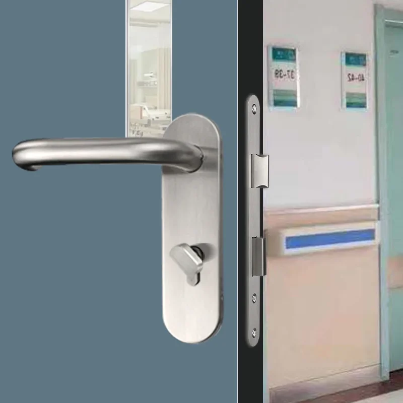 Imagem -03 - Completa Fire Door Segurança Lock Pragas Escape Door Handle Bloqueio de Abertura Duplo Acessório Universal Aço Inoxidável