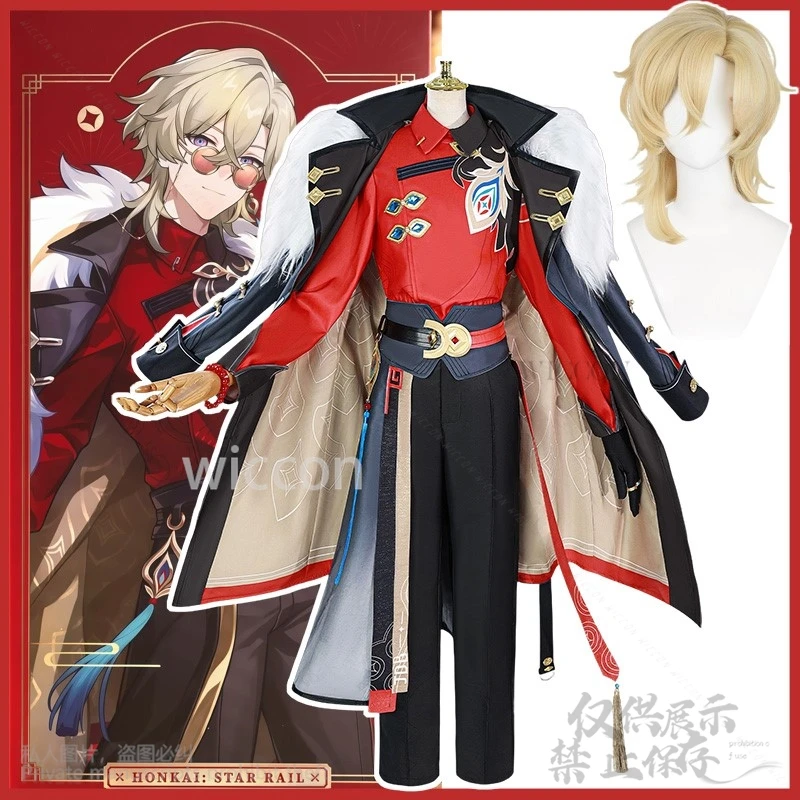 

Anime Game Honkai Star Rail Cosplay Aventurine New Costume Coat Pants Wigs For Halloween Christmas New Years Party Customized