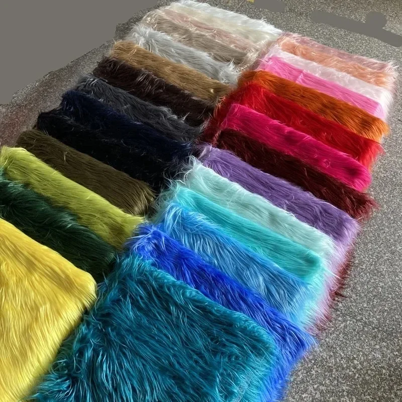 

100x170cm Mongolian Fur Fabric Imitation Plush Fabric For Toys Coat Counter Photographic Background Diy 8cm Length