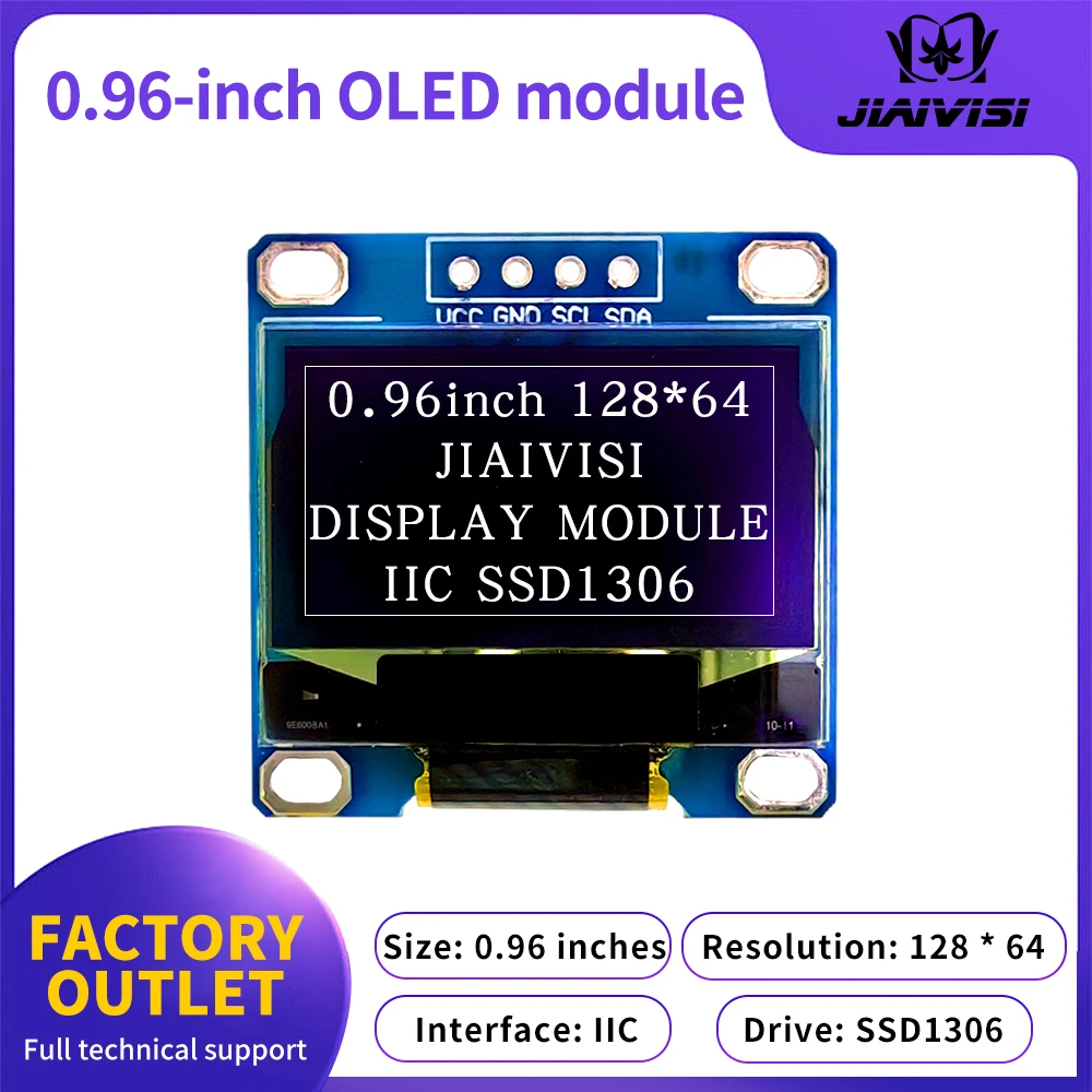 0.96-inch OLED display module SSD1306 driver ic 12864 IIC interface