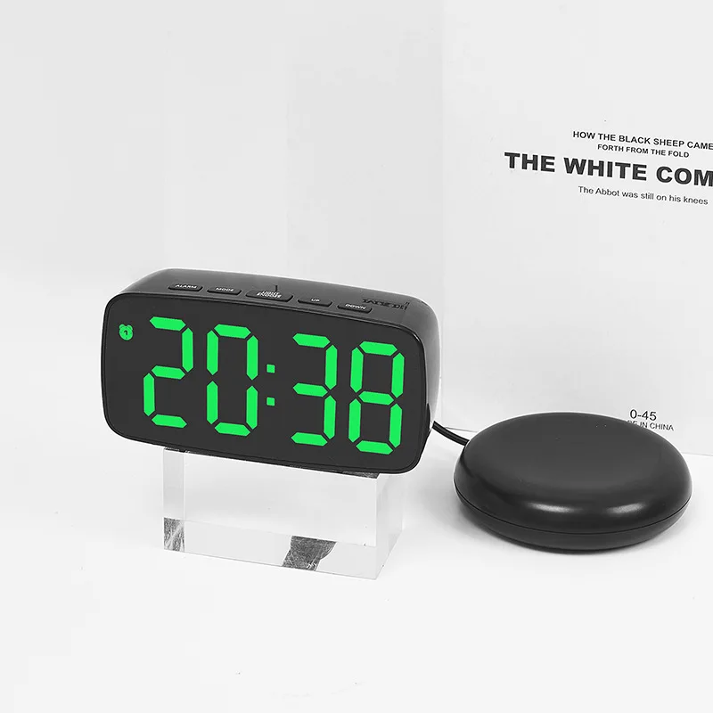 High Quality LED Electronic Alarm Clock with Simple Style and Bedside Vibration Function for Home Office Desk