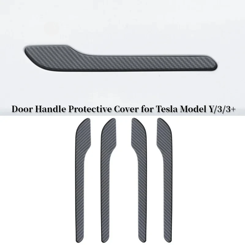 

Door Handle Sticker for Tesla Model 3/Y/3 Highland Model Y Juniper 2025 Carbon Fiber Door Protector Wrap Cover Paste Accessories
