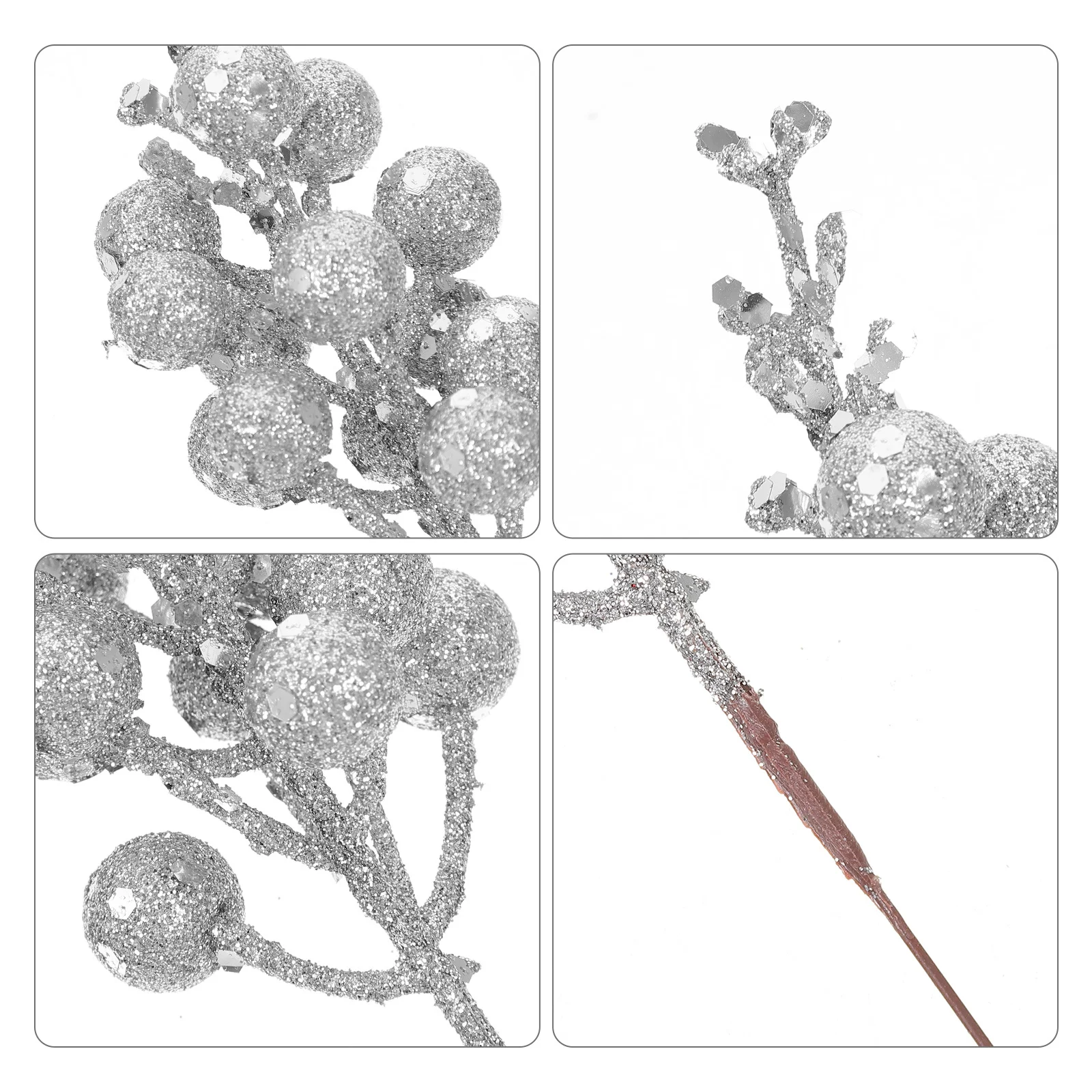

10pcs Artificial Stems Glitter Fake Berry Branches For Christmas Decor Winter Holiday Decoration Xmas Tree Picks New