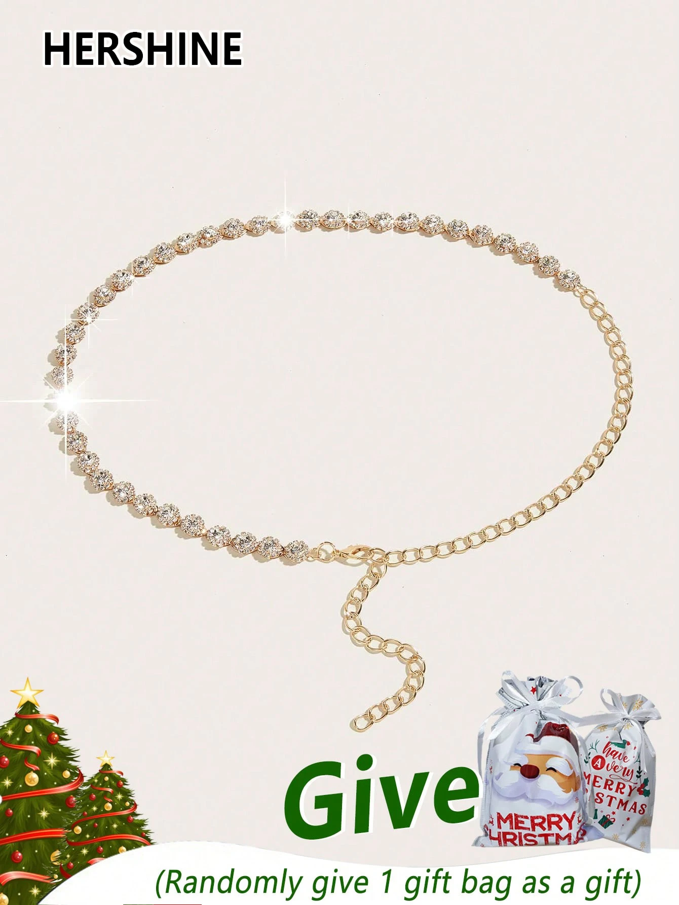 حقيبة هدايا نسائية عصرية بحزام على شكل سلسلة خصر من حجر الراين الذهبي من HERSHINE، إكسسوارات فستان أنيقة، هدايا عيد الشكر وعيد الميلاد