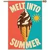 NGZ Melt into Summer Cone Garden Flag 28X40 Inch Linen Double Sided Flag for Beach llz