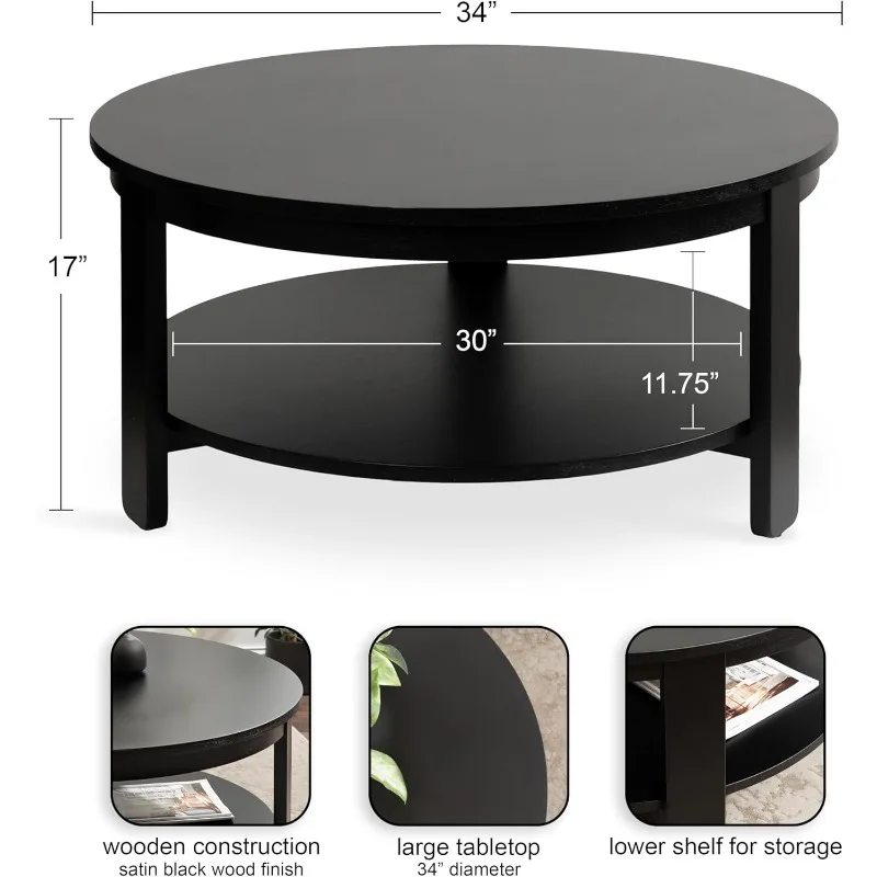 Moderne Gelaagde Ronde Salontafel Voor Woonkamer Decor Houten Tafel