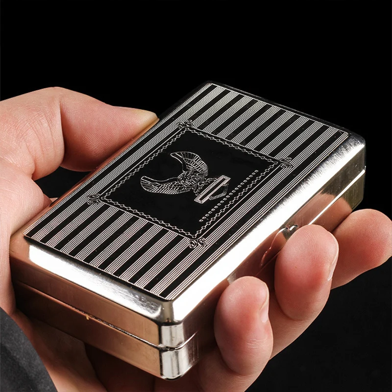 Portable Metal Tobacco Storage Vintage Classic Cigarette Case Paper Holder Hand-rolled Smoking Box With Clip Smoking Accessories