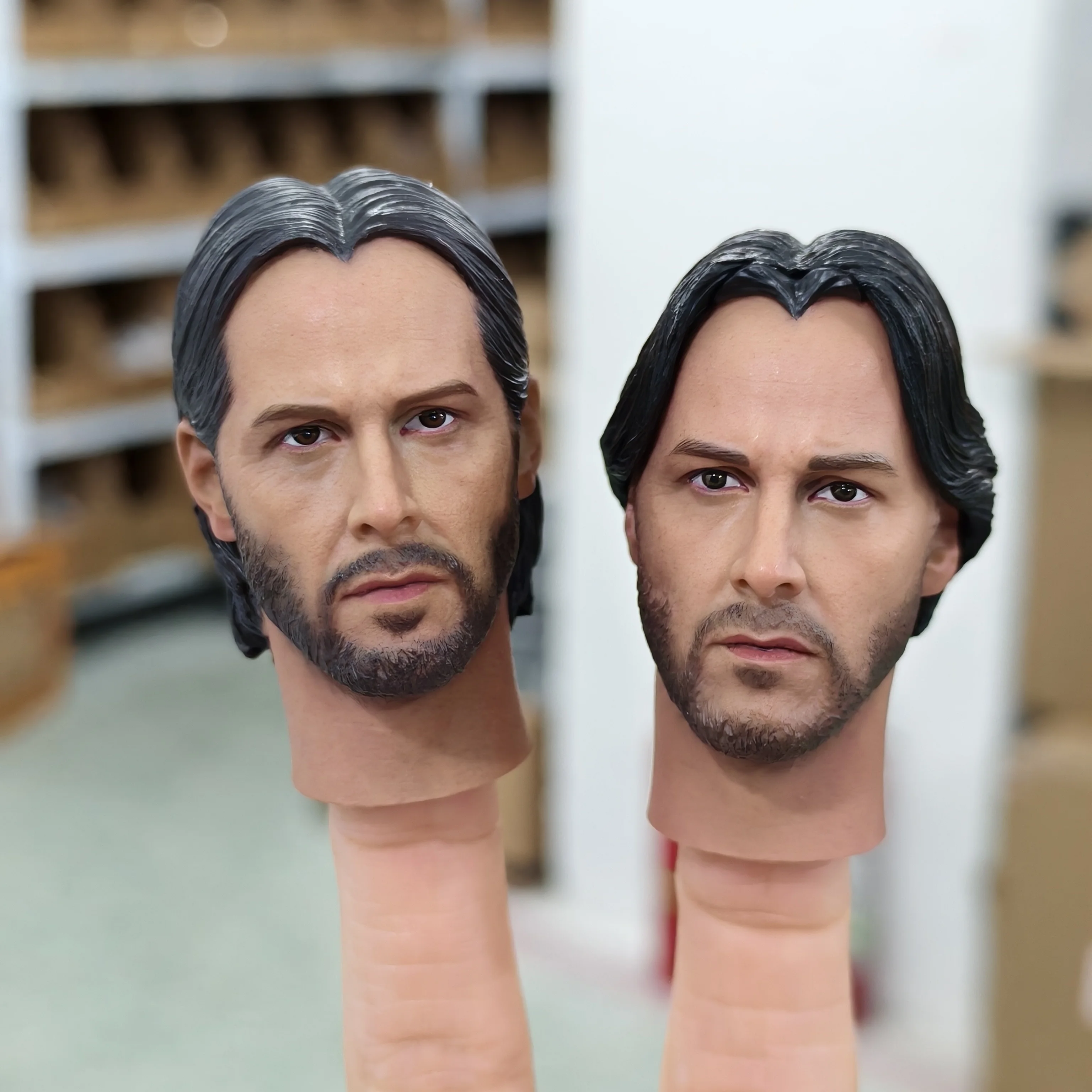 

1/6 Scale Keanu Reeves Head Sculpt PVC Head Carving Model For 12'' HT TBL JIAOU Male Soldier Action Figure Body Collectible Toy