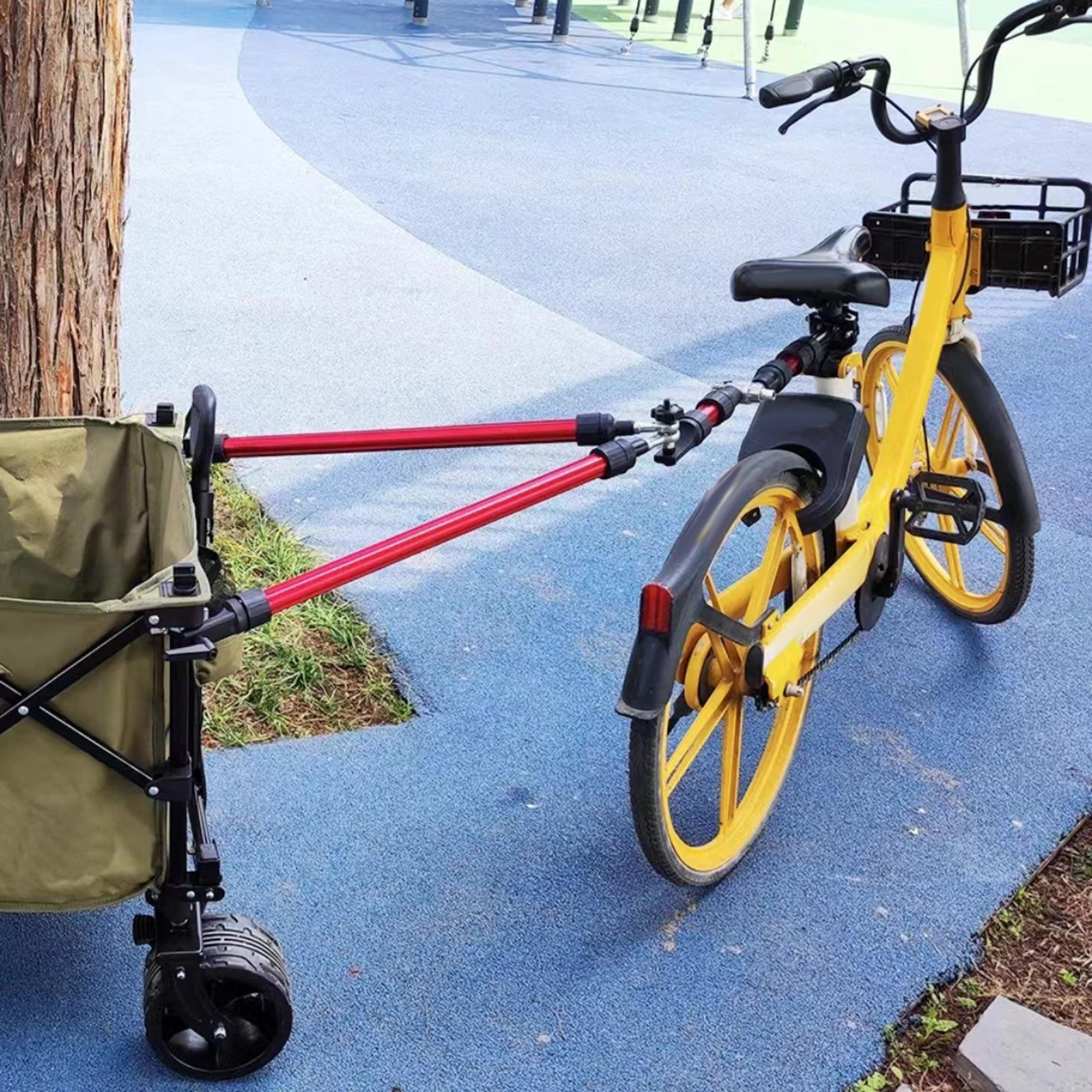 Jízdní kolo přívěs konektor propojovací táhlo stopnout linker konektor kov snadno, bicykl camper přívěs táhlo náhrada částí