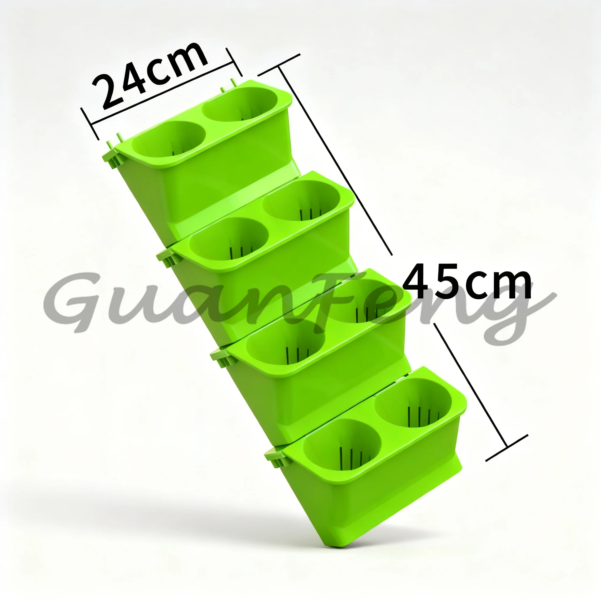 4Pcs Wall-Mounted Stackable Plastic Planters Vertical Flower Pots for Succulent Home Balcony Garden Decor