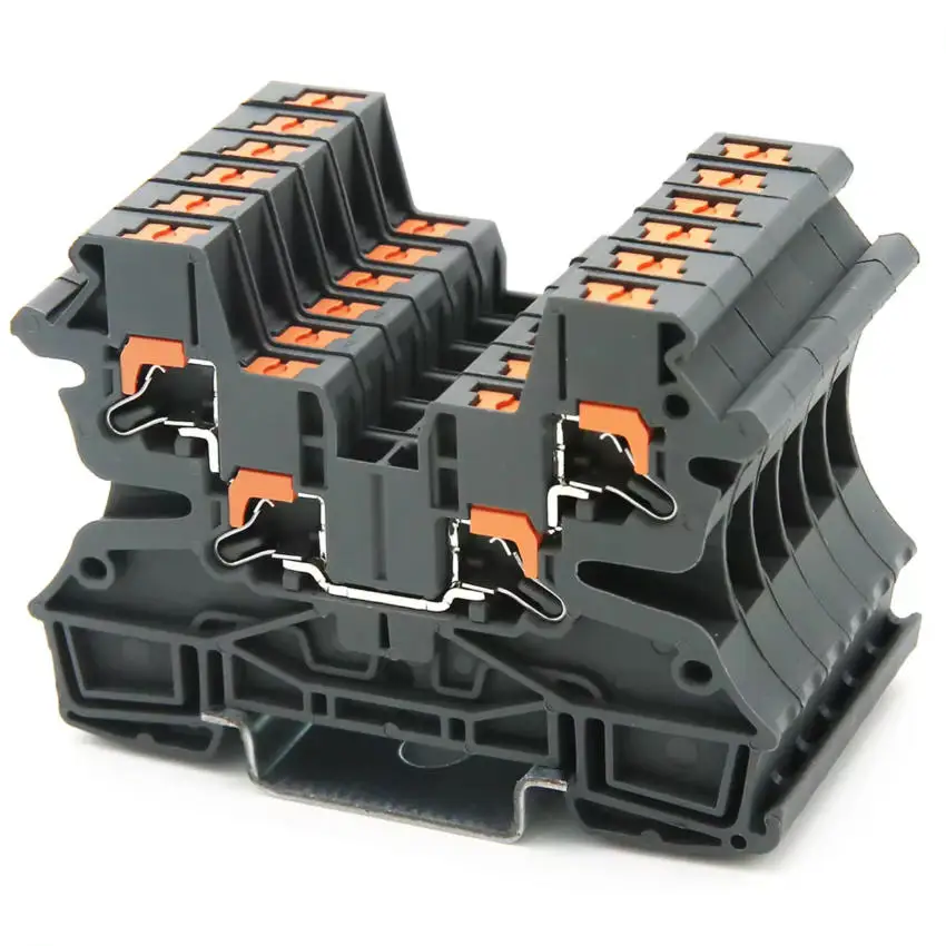 

75pcs PTV2.5-QUATTRO 2.5m㎡ Side Contact Push-in(two in two out) RPI2.5-QUATTRO Din Rail Terminal Block Approved by U/L CE RoHS