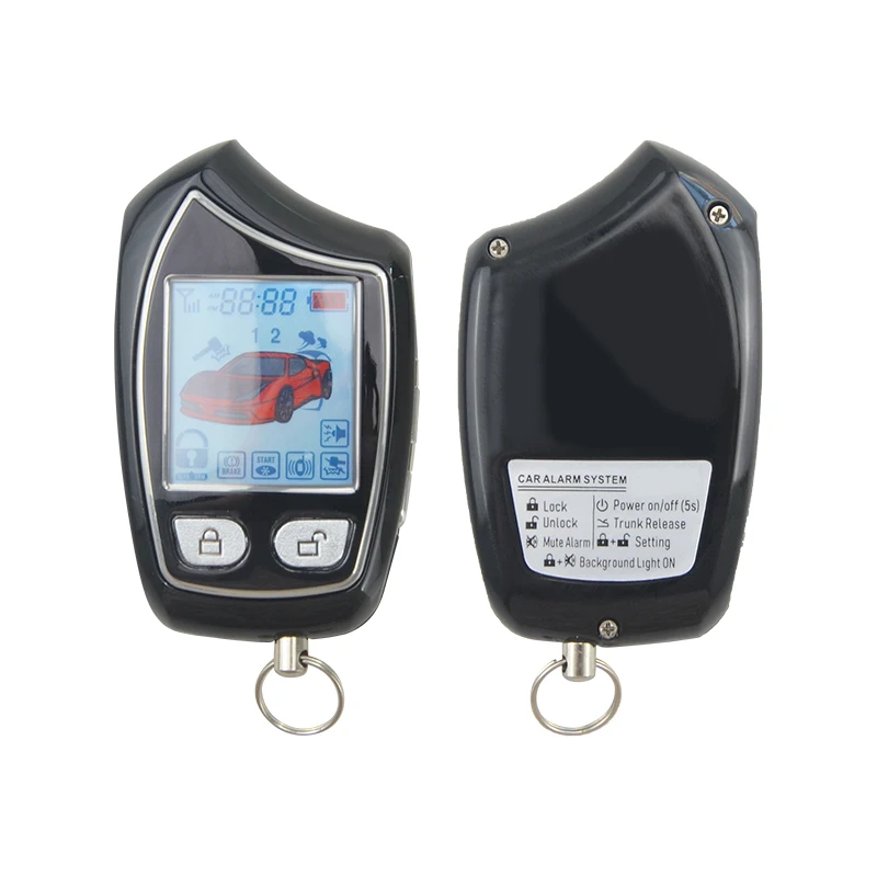 

EC208 LCD Pager Display 2 Way Car Alarm System with Vibration Warning Rechargeable Lcd Remote
