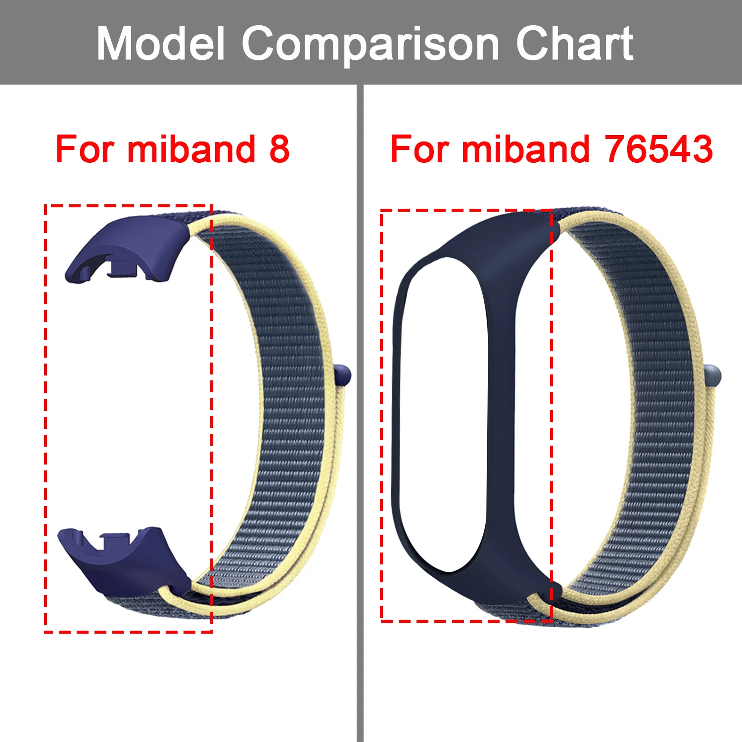 Correia de Nylon Loop Smartwatch para Xiaomi Mi Band, Mi Band 9, Pulseira SmartWatch, Substituição 8 NFC, Sport Pulsera para Miband 8, 7, 6, 5, 4