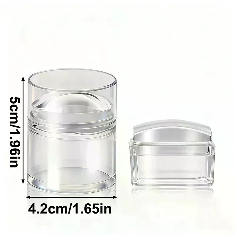 Transparent Nail Seal With Scraper Erasable French Nails Stamp Template Printing Tool Nail Polish Stamping Manicure Tool