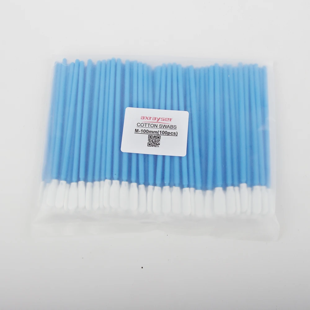 100PCS Industry Clean Cotton Swab Cleaning Tools Nonwoven Anti-static Dust Off for Fiber Laser Head Lens Protective Windows