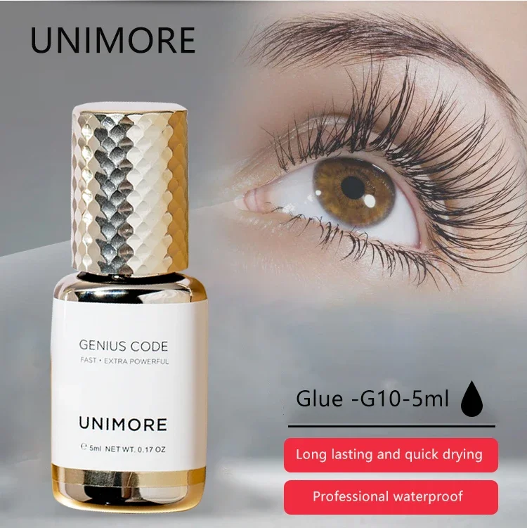 Unimore 5ml Colla per Estensione Delle Ciglia Adesivo Per Ciglia Professionale 0.5S Ciglia Ad Asciugatura Rapida Gule Forniture Impermeabili Estensioni Delle Ciglia