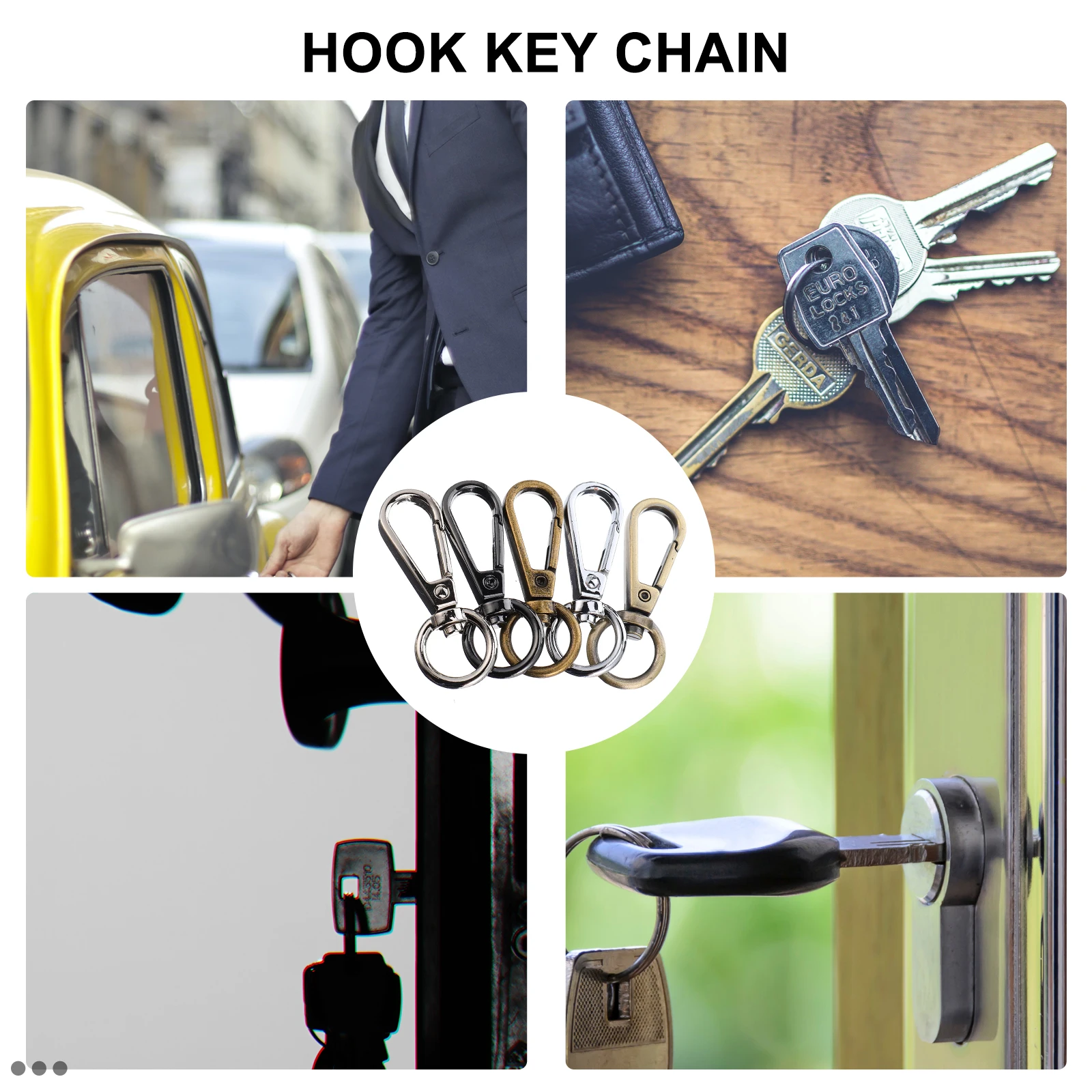 

10Pcs Alloy Keychain Clasps Key Hanging Buckles Durable DIY Bag Luggage Buckle Multi-Purpose Hanging Buckle Accessories