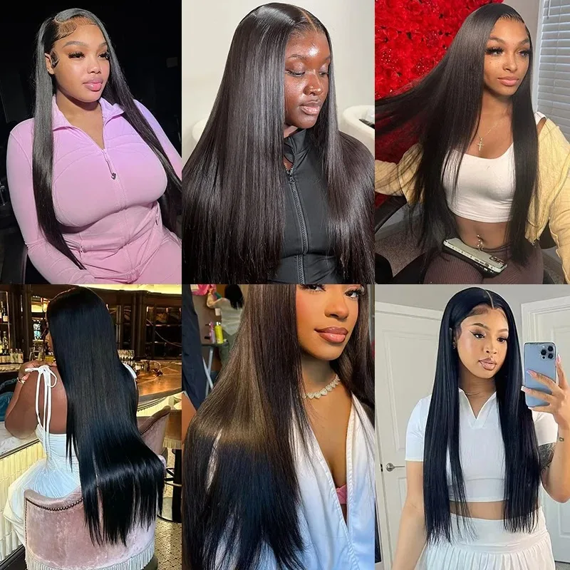 Wig Rambut Manusia Asli Mossily 30 40 Inch 13x6 HD Bone Straight Raw Human Hair Warna Hitam Peru Virgin 13x4 Transparent Lace Frontal Wig Untuk Wanita