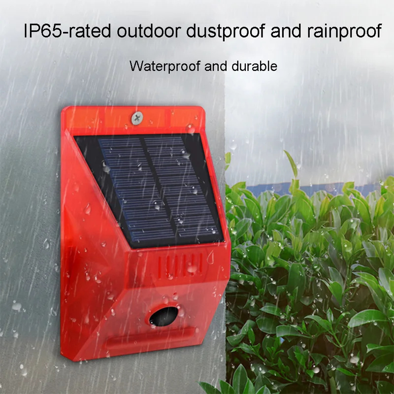 

Solar Alarm Light Human Body Induction Infrared Sound and Light Wireless Remote Control Farm Anti-theft Alarm Exterior Potentes